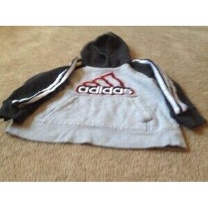 Adidas Boys Athletic Hoodie Sweatshirt Pullover Size 5 Multi-Color